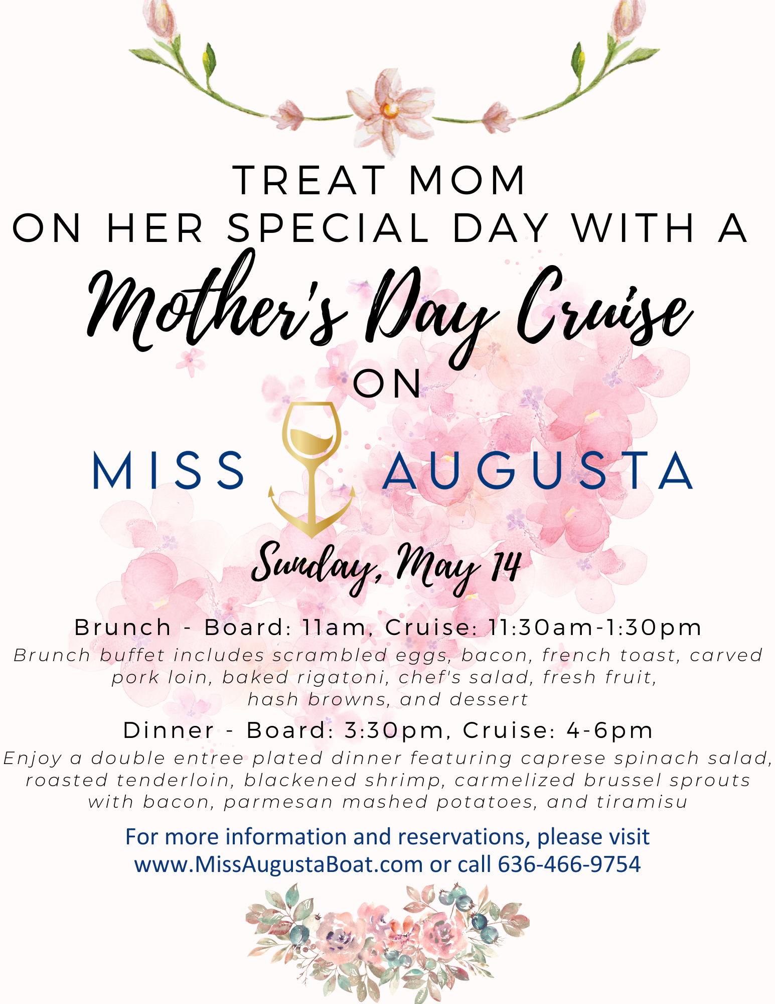 Mother's Day Cruises On The Miss Augusta Visit Augusta, MO America